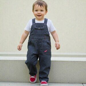 Trois Moutons Charcoal Gray Cotton Overalls 2T
